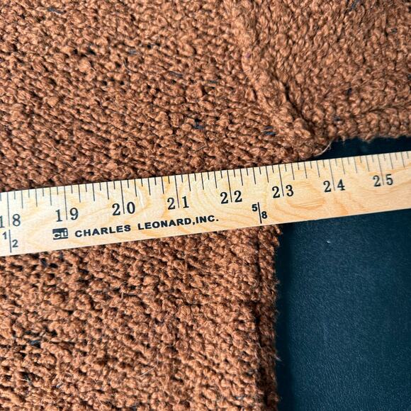 AMERICAN EAGLE M Hooded Pullover Sweater Crop Comfy Cozy Rust Brown Boucle Knit - Picture 4 of 8